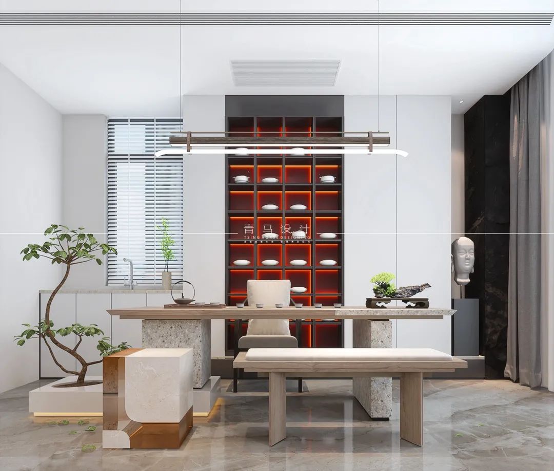 河与墅·王清玉设计·现代简约·200㎡中叠丨青马别墅空间设计-62