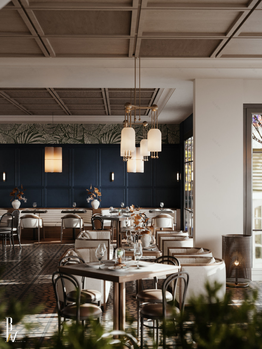 酒店餐厅丨沙特阿拉伯丨Black N White studio-15