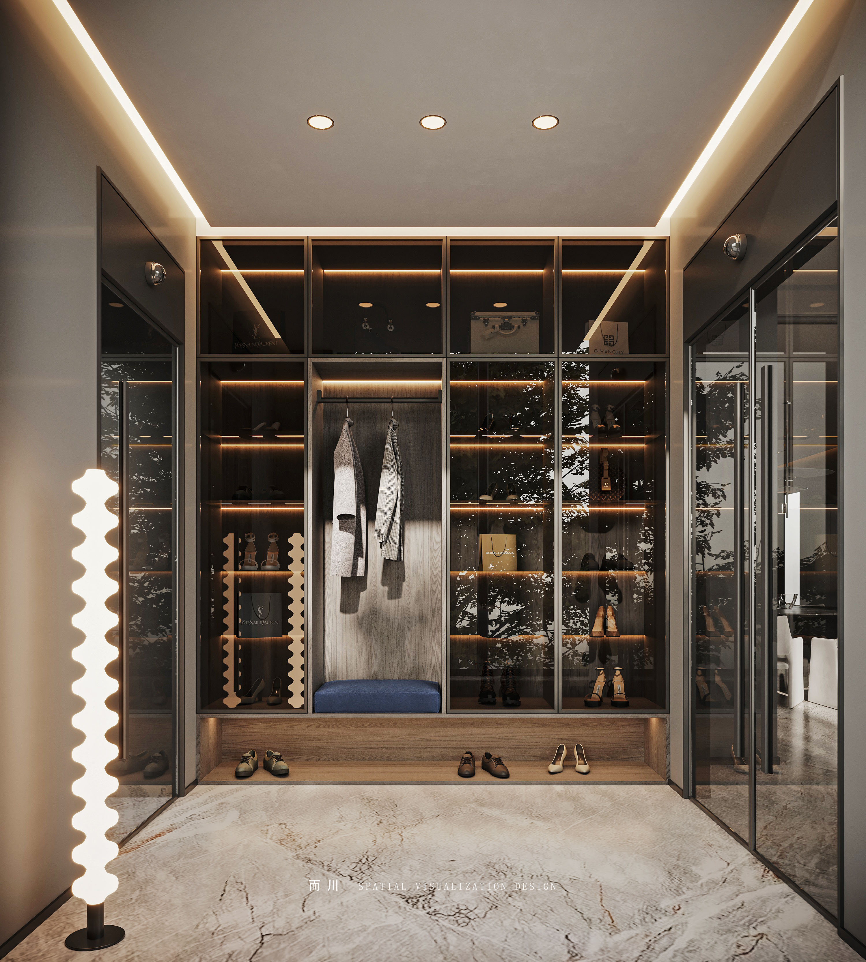 现代意式榻榻米卧室设计丨而川空间可视化工作室-40