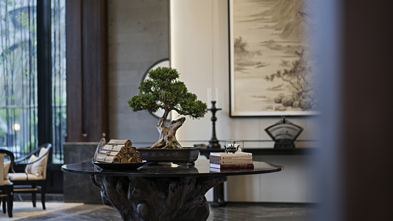 盘石设计 | 吴文粒:1745㎡绝美中式庭院,一帘诗意、四水归情!-40