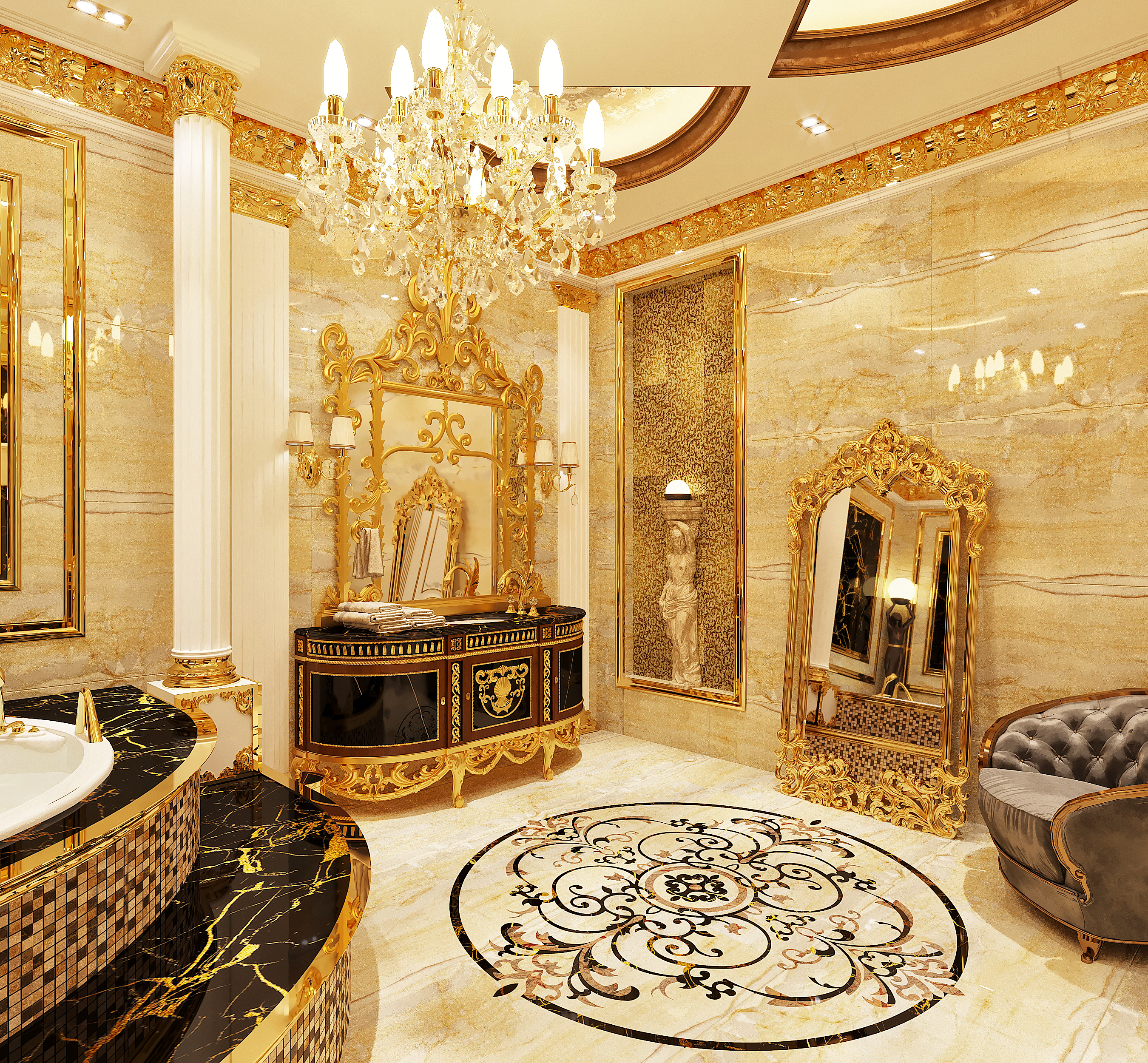 Classci Bathroom Design in Iraq-12