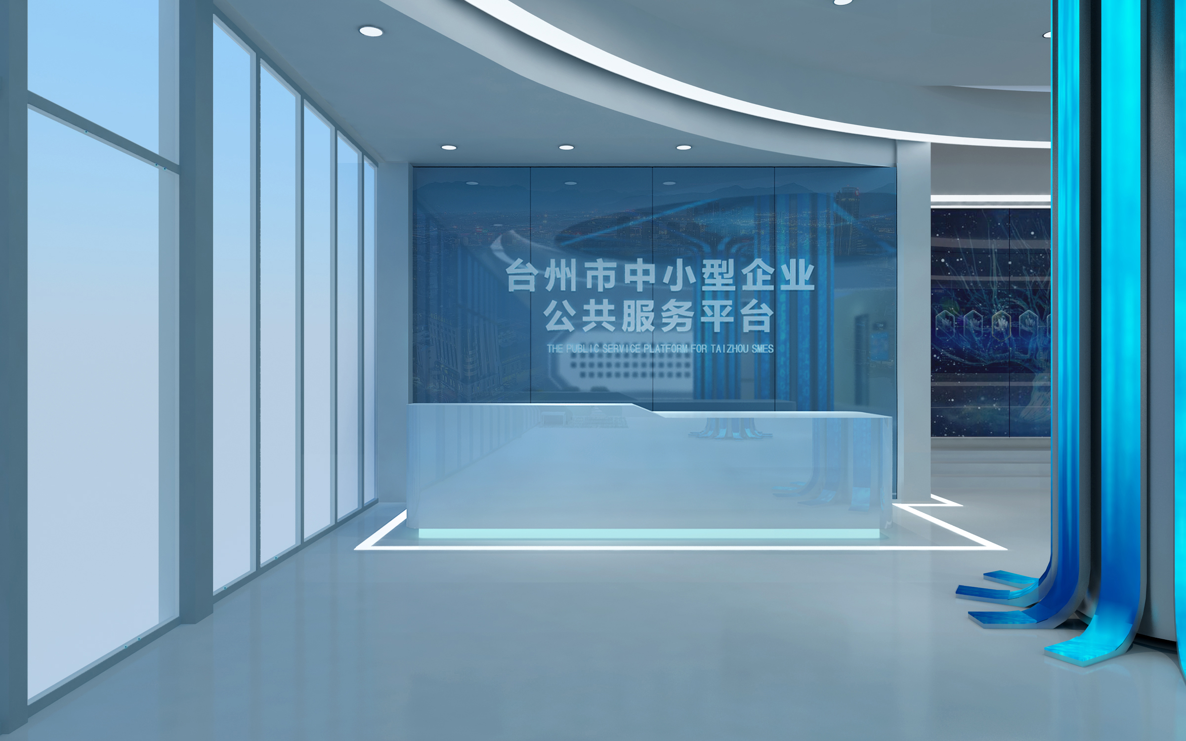 科技展厅/企业展厅/电信展厅/展厅设计/效果图设计-1