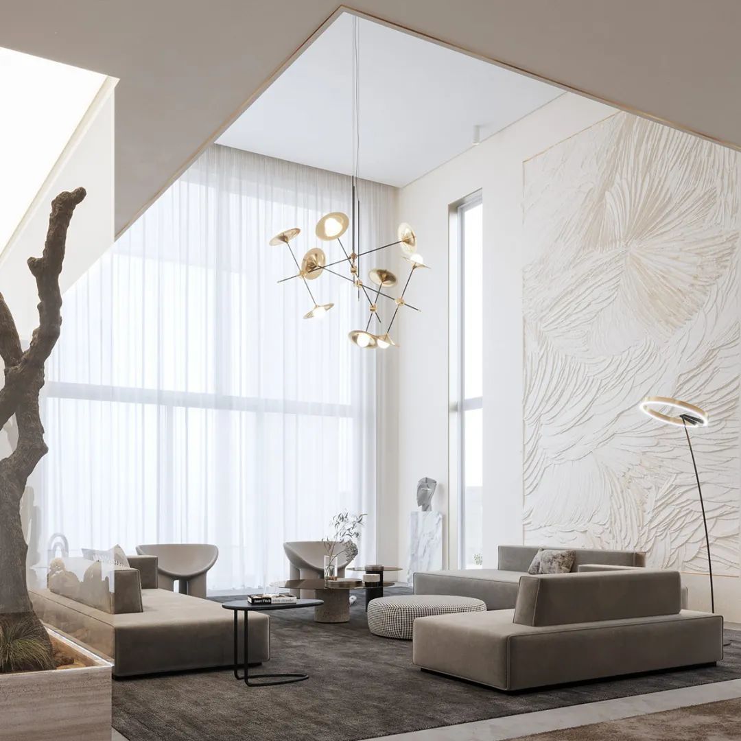 Interiors With Pockets Of Greenery And Modern Staircases-2