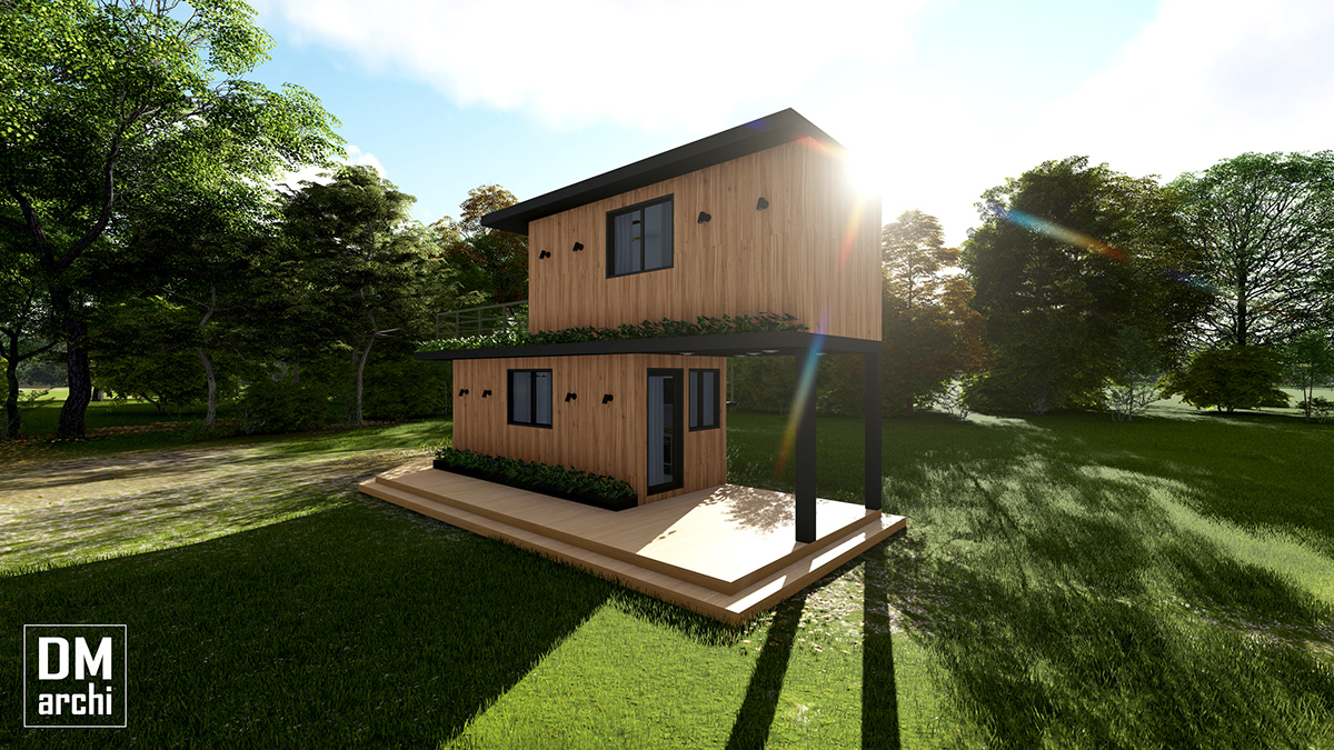 森林中的集装箱迷你别墅-7