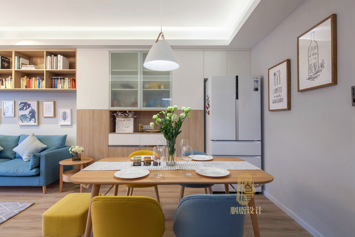 广州亚运城 121 平米北欧风之家 | 原木与色彩的美丽碰撞-13