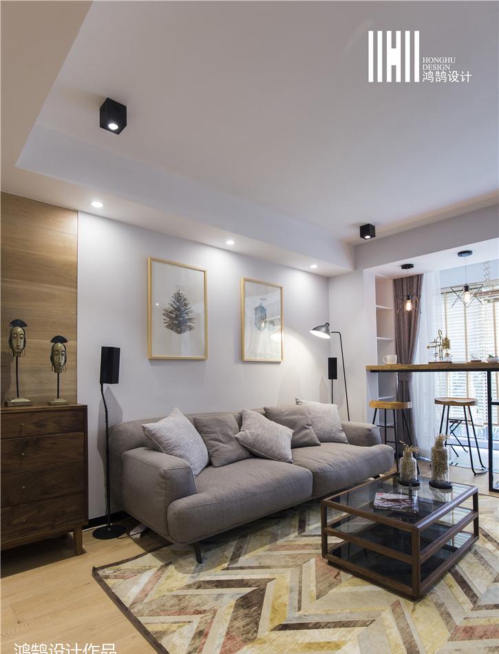 98㎡北欧风家居,原木韵味与怀旧水泥墙的完美结合-4