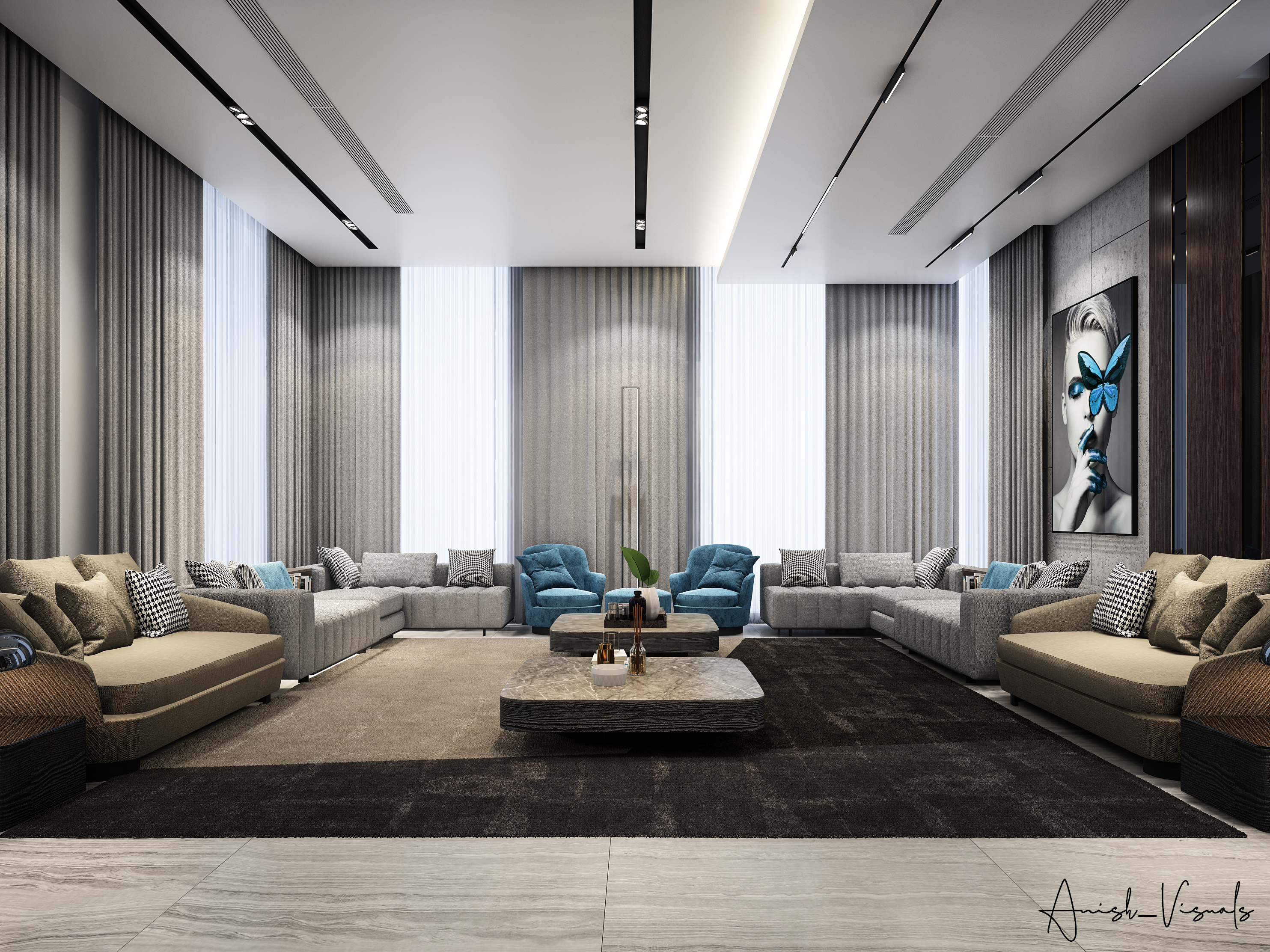 FAMILY LIVING & DINING 室内设计丨阿联酋迪拜丨Anish_ Visuals-4