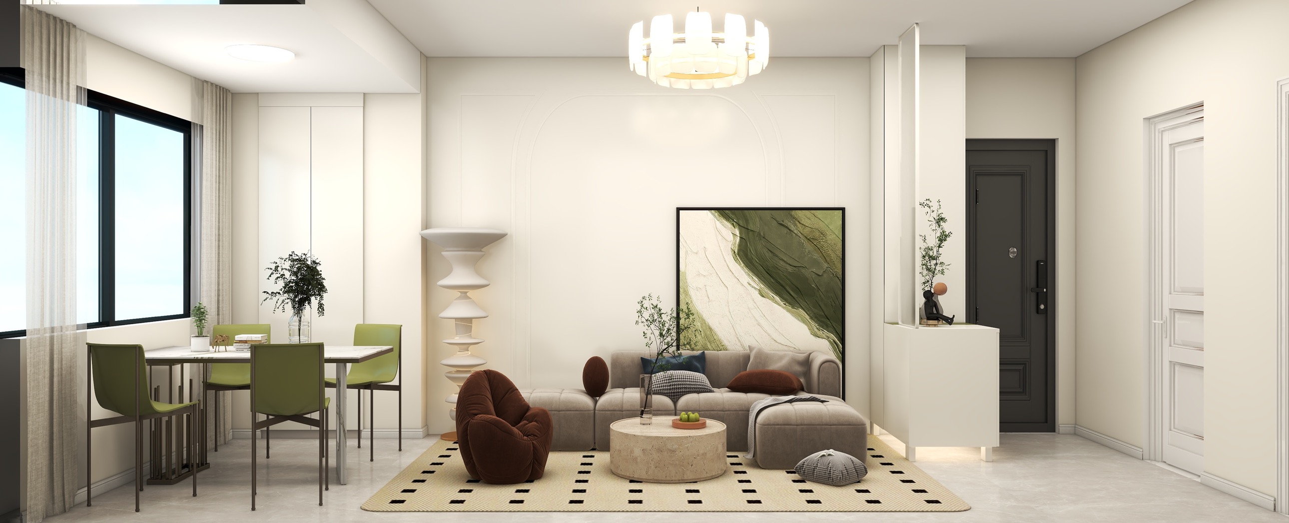 牛油果绿碰撞法式的家-3