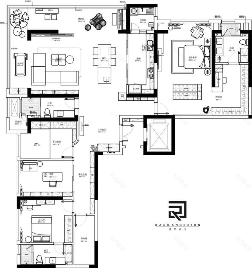 嘉陵江天 · 220㎡天际大平层的阔景设计与生活品味丨中国渝北丨澹然团队,橙色软装-11
