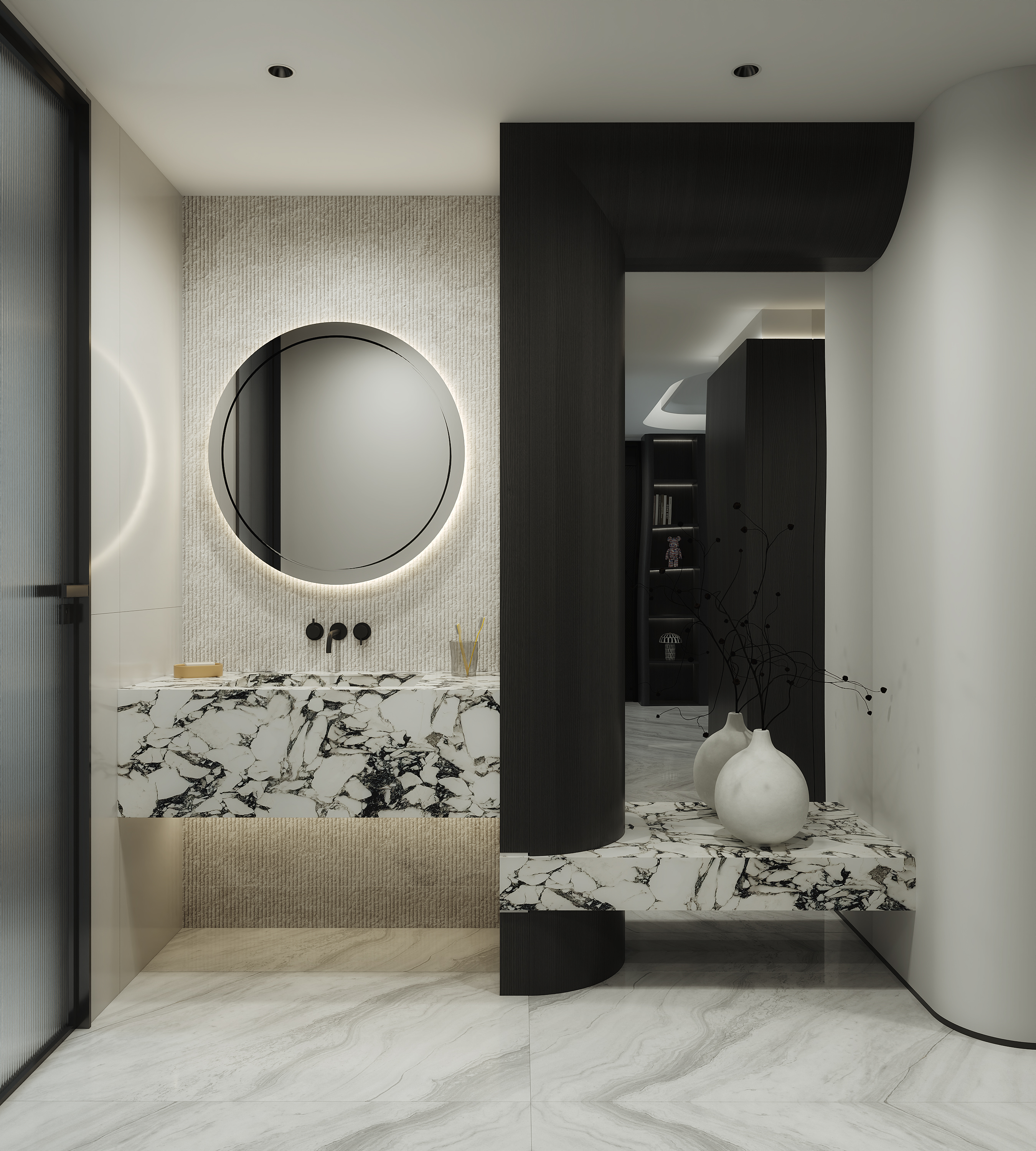 曲线与质感交织：高级感现代家居美学-8