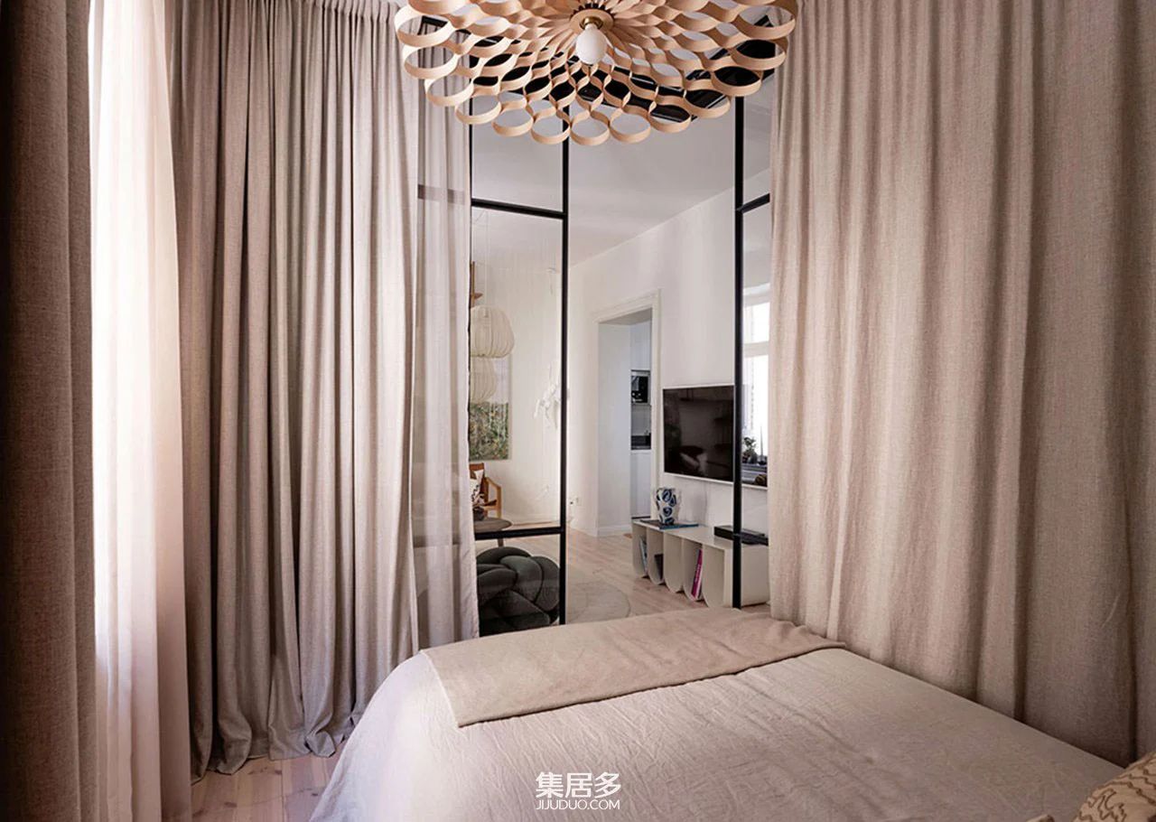 哥德堡 19 世纪建筑玻璃后卧室公寓丨瑞典-17