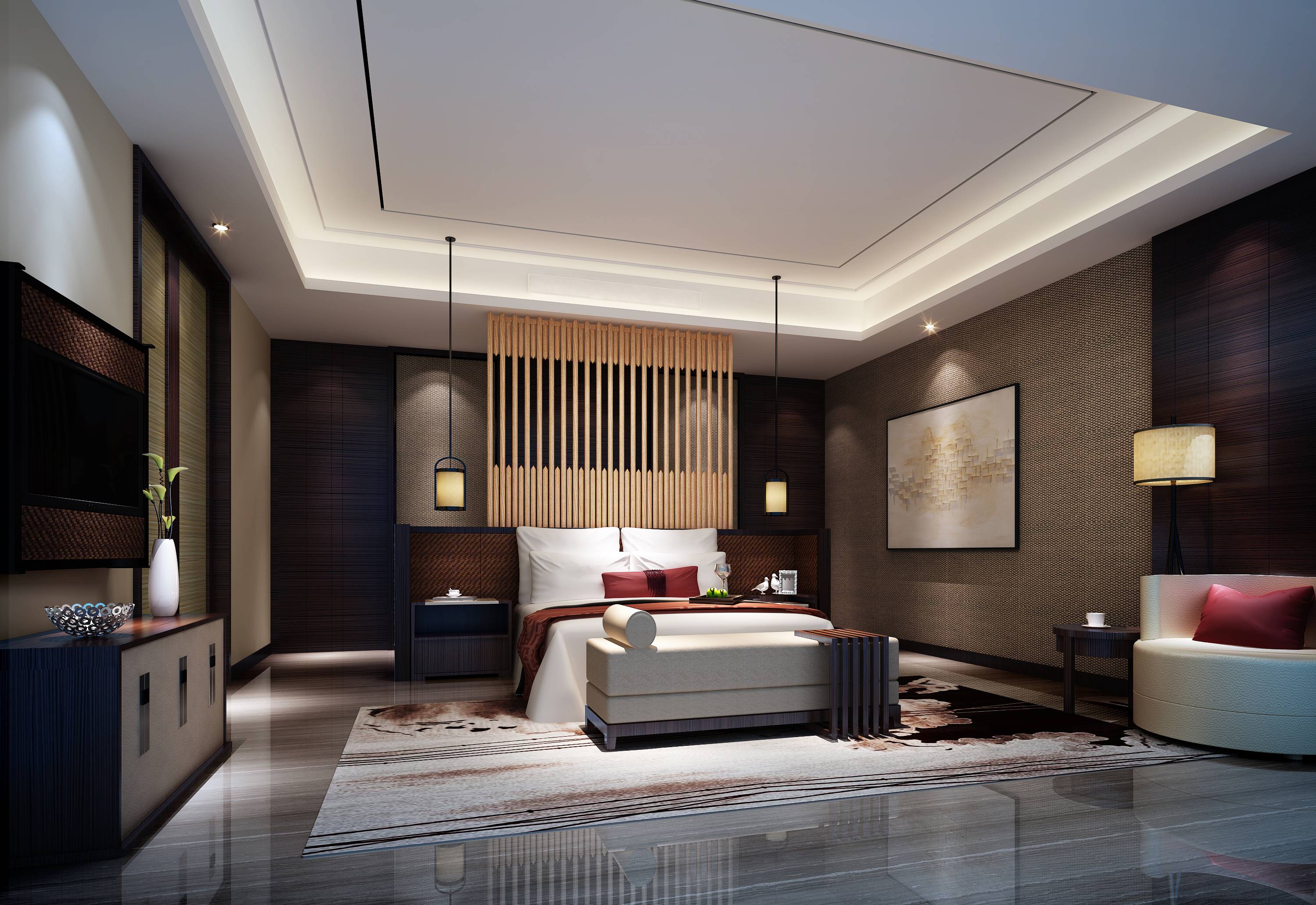 新中式 中式古典 奢华家装别墅样板房-5-9