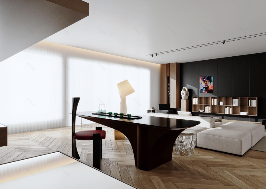 空间诗意的编织者·现代简奢大平层-8