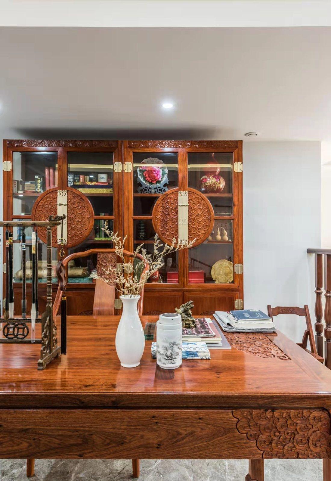 美式古典融合中式禅意复古美家丨意巢设计事务所-46