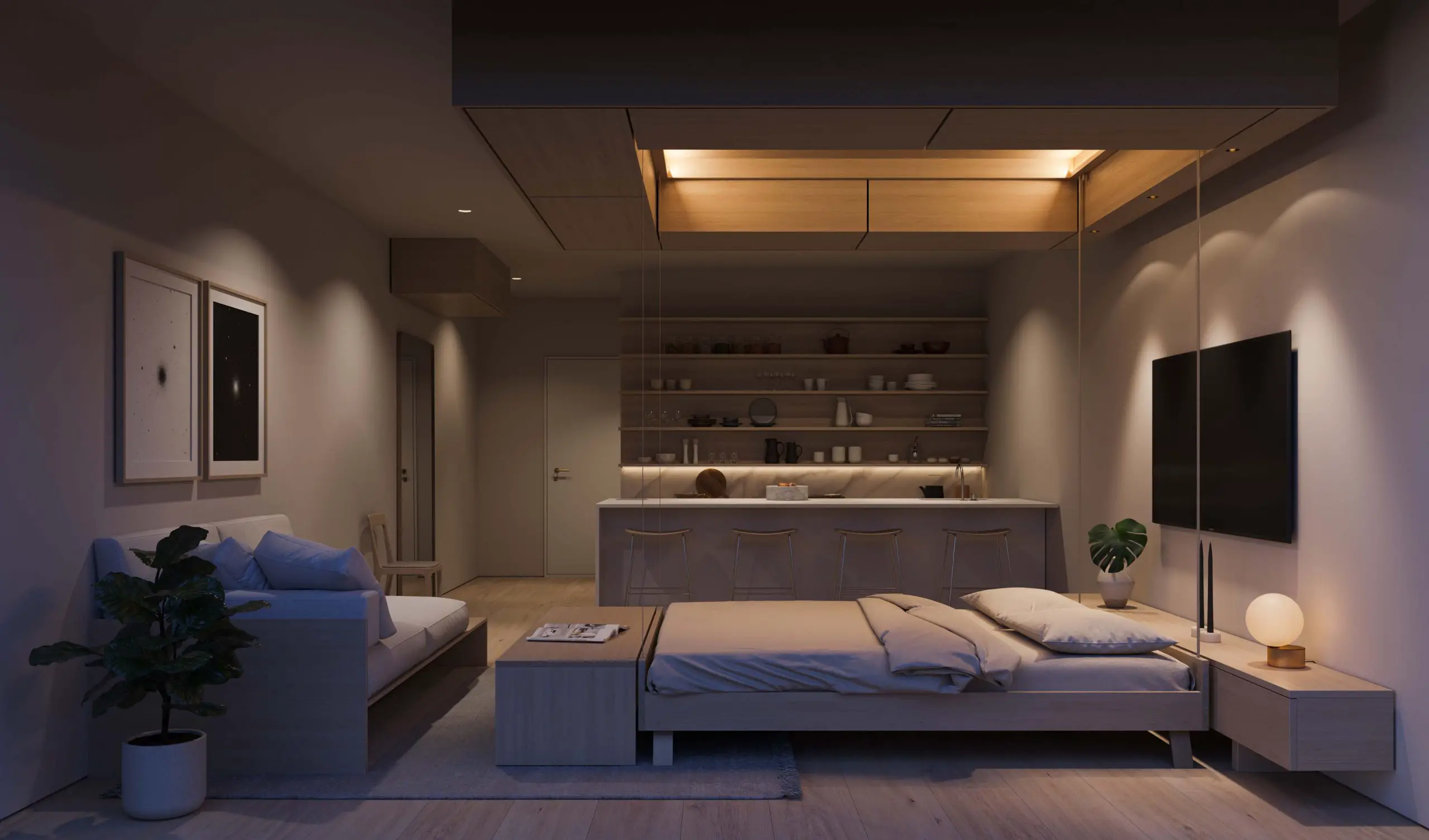 巧妙利用顶空间，设计师打造多功能卧室-2