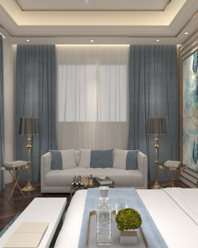 Anastasiya Gushchina丨平层丨Luxurious Neo-Classic Master Bedroom Design