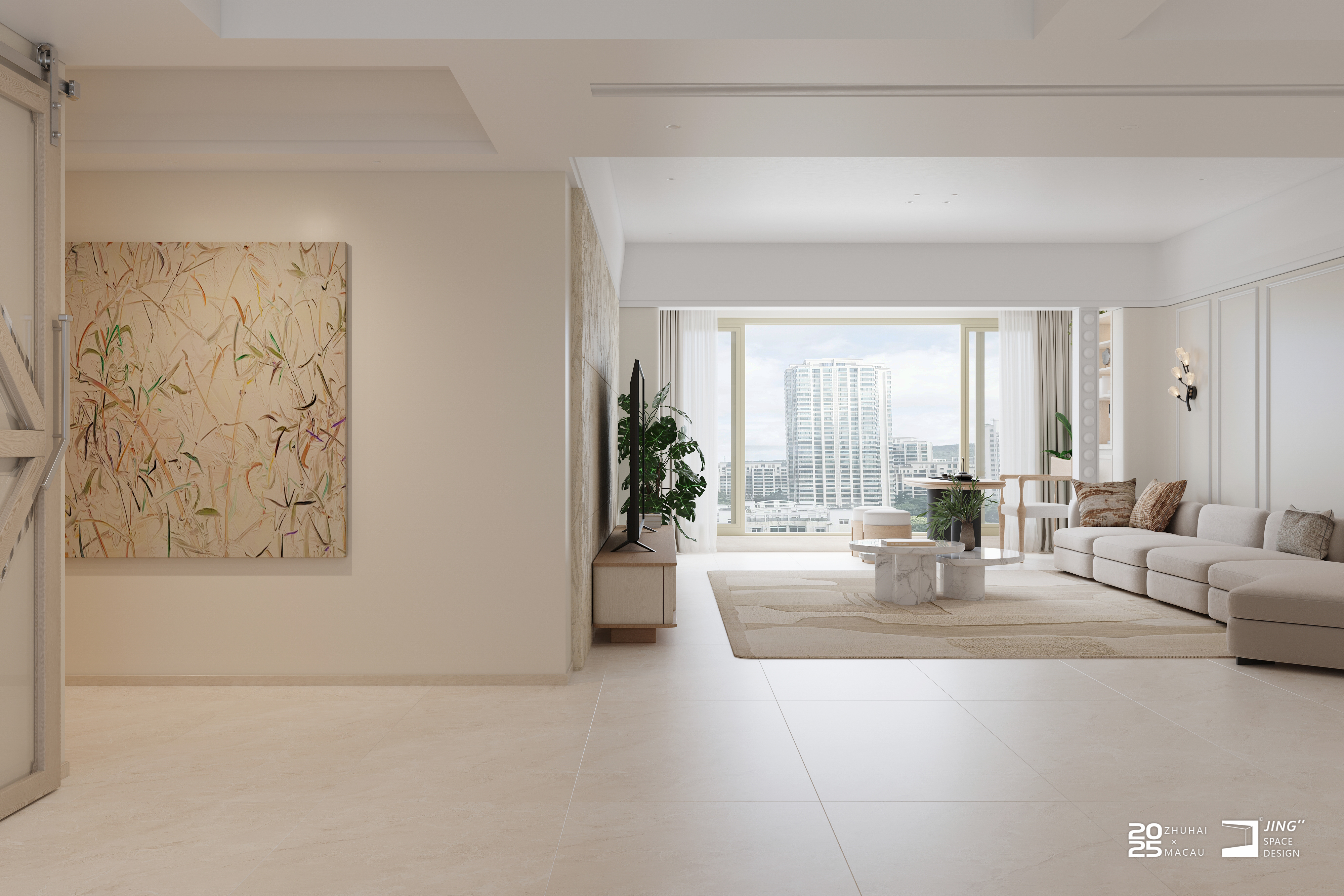 轻法式自然风大平层设计-1