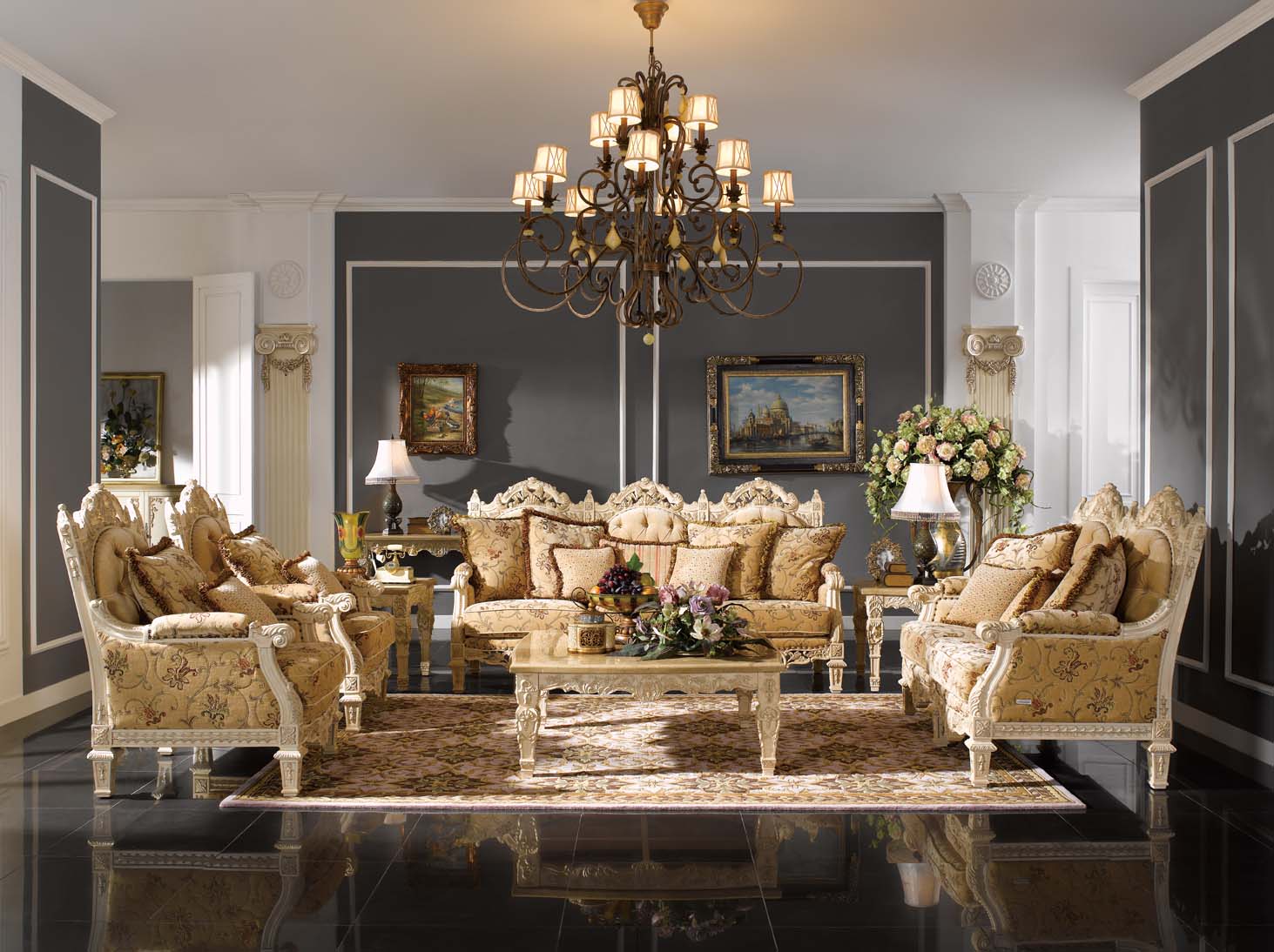 高清古典美式风格 卧室客厅餐厅书房家具场景图片素材-2-10