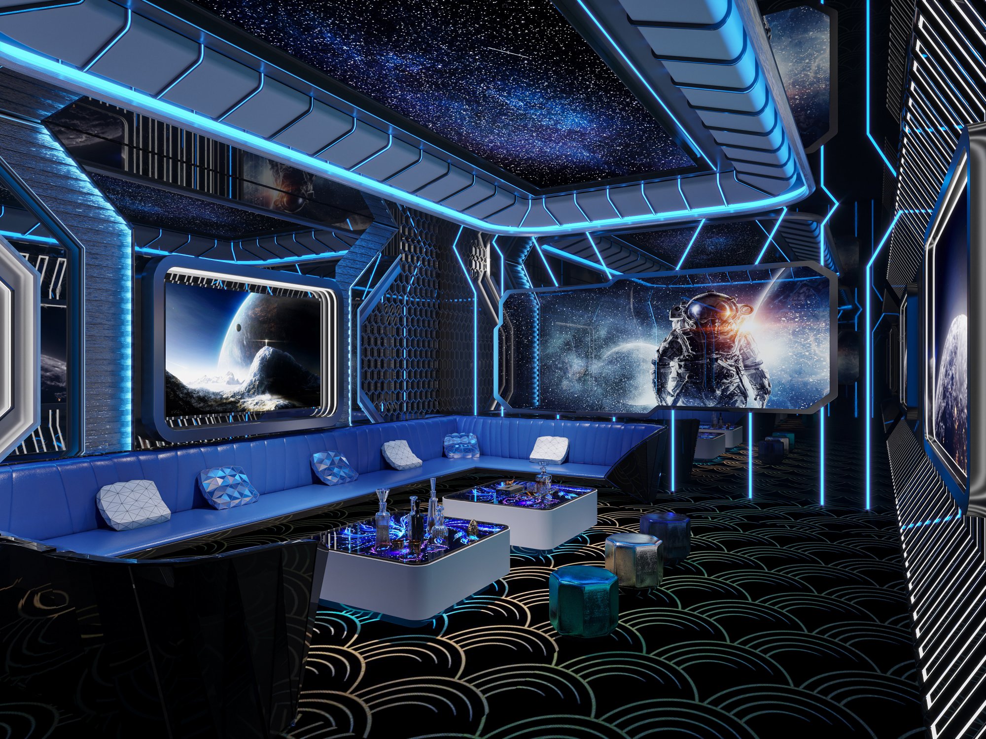 光与色彩的梦幻奢华 · KTV 娱乐空间设计-9