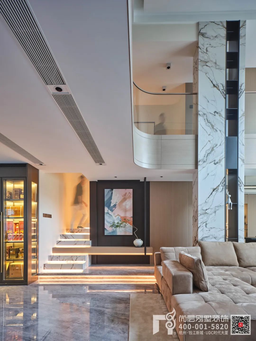 现代轻奢别墅设计丨杭州尚层装饰-44