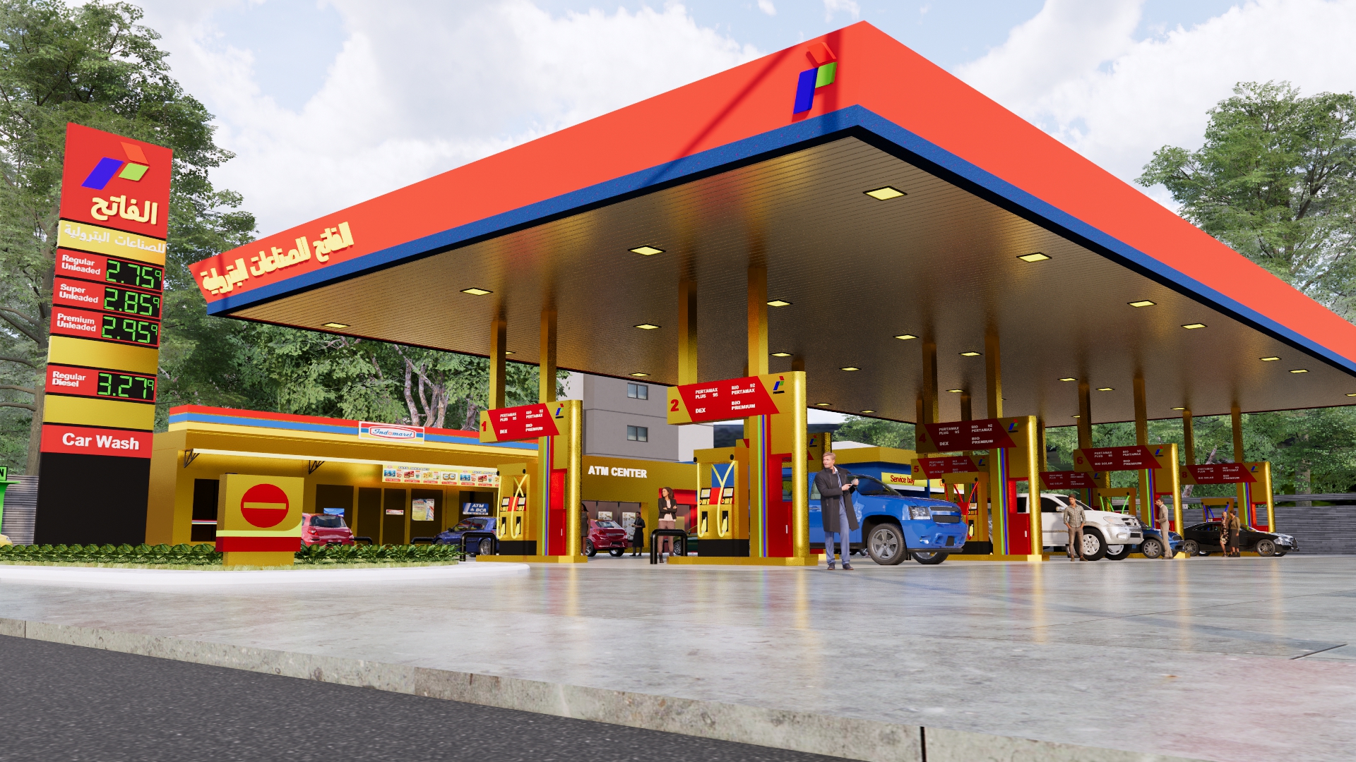 محطه بنزين علي طريق سريع-20