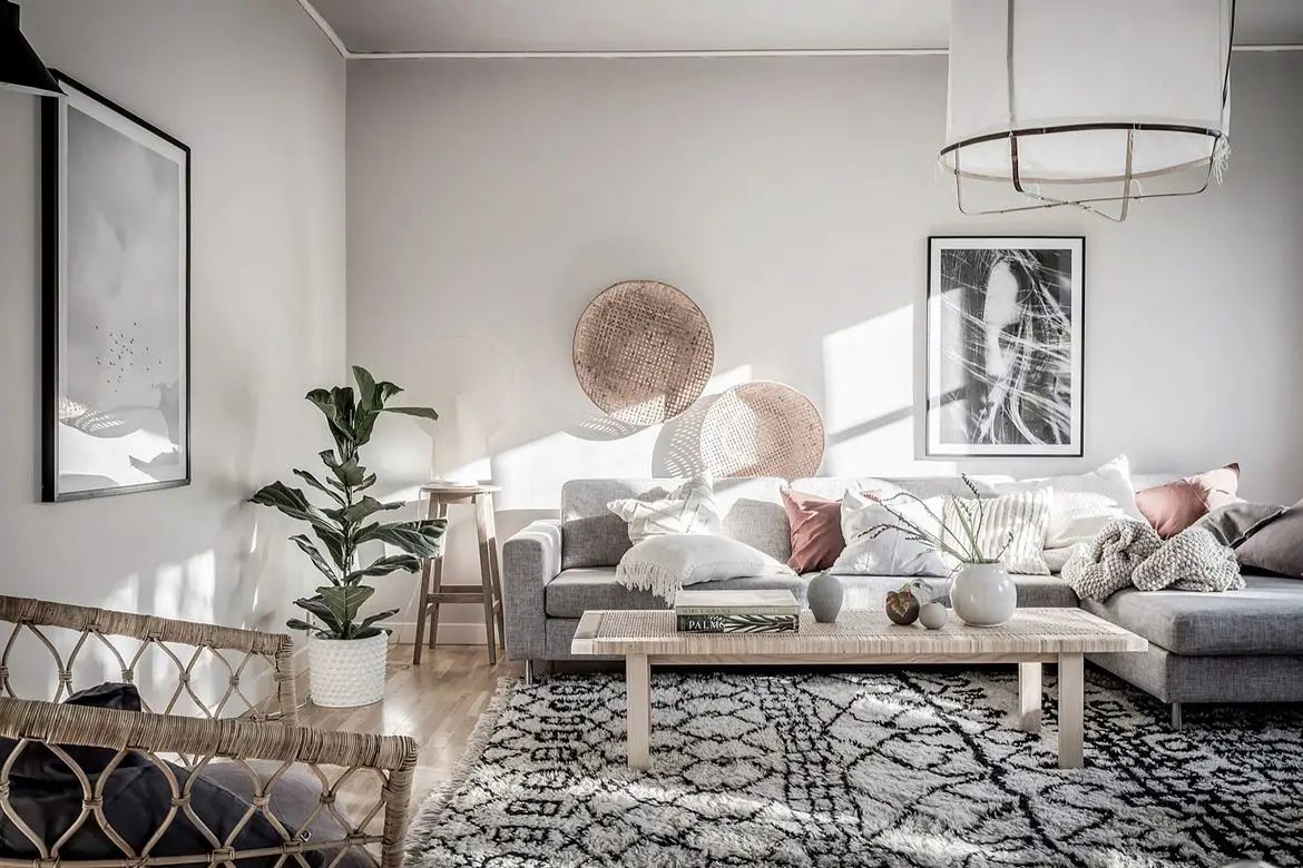 瑞典 113 平米中性色调家庭公寓-2