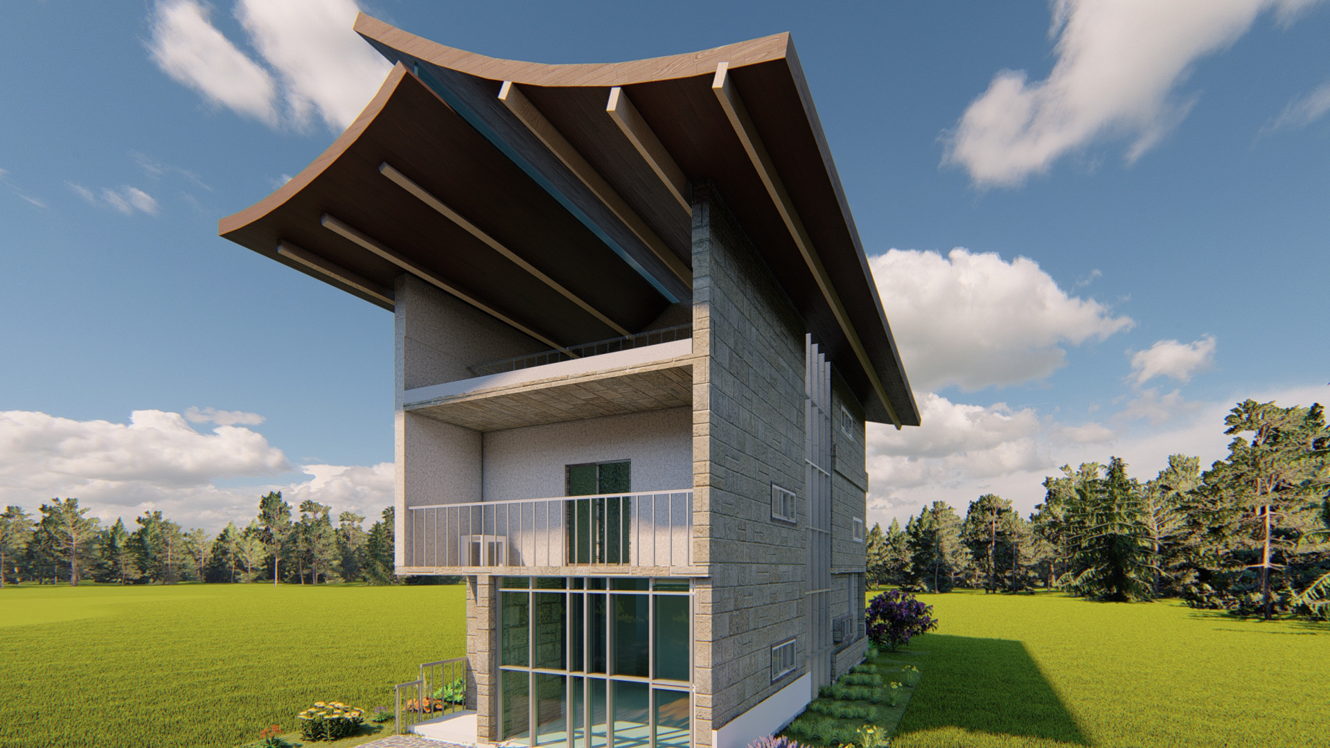 现代中式别墅设计-0