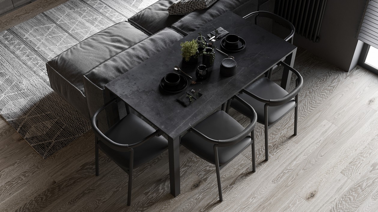 90㎡高级黑色系公寓设计 细节超多-3