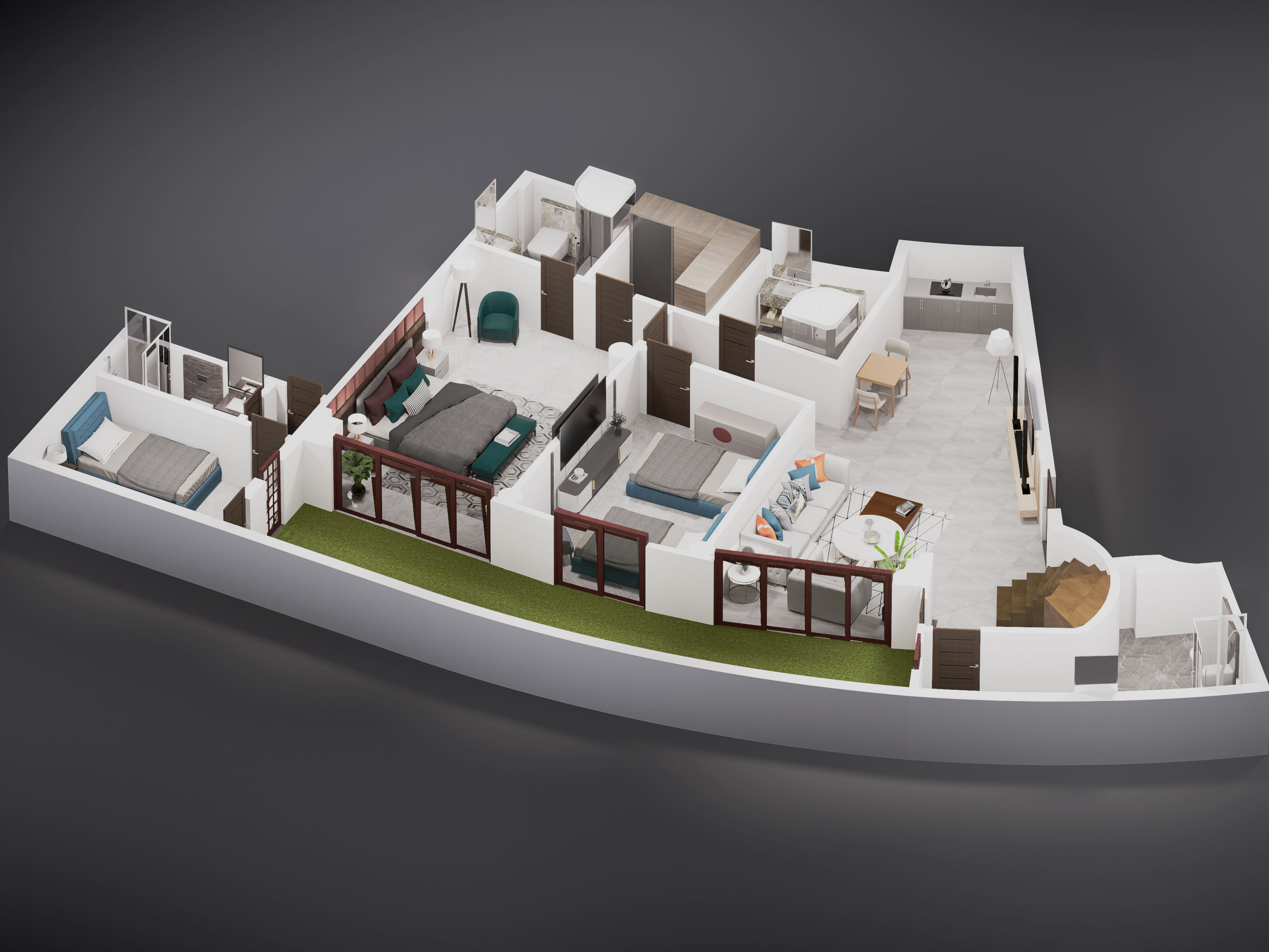 3D floor plan apartment-2