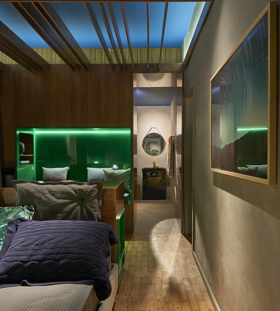 "巴西 Suíte Inverno Azul | 极简蓝色调的现代居家魅力"-3