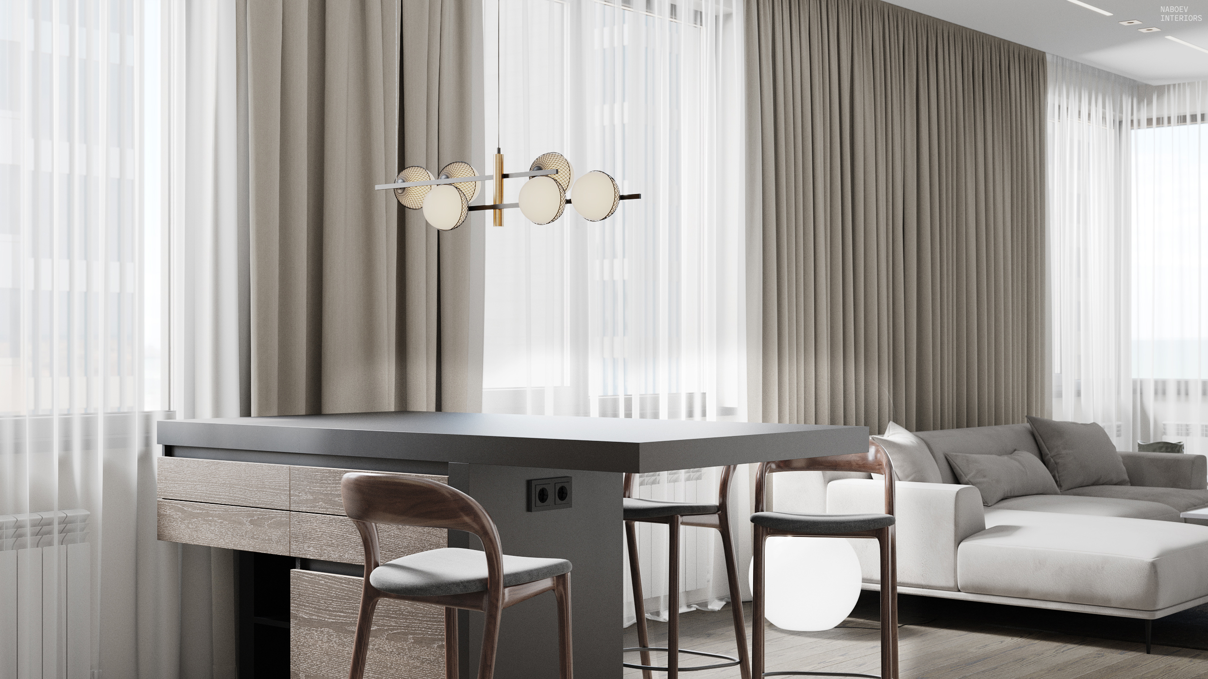 ЖК «Румянцевопарк» 公寓室内设计丨Набоев Д.А.-8