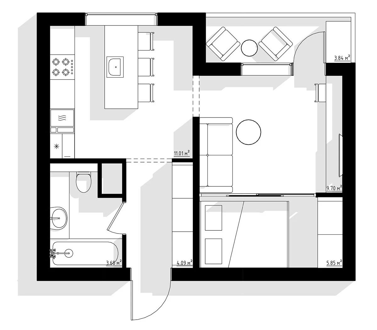 38m²新古典主义小公寓-6