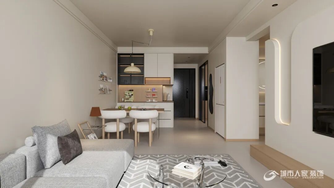 城市人家||玖玺台107，奶油原木睡前邂逅城市灯火的温柔-19