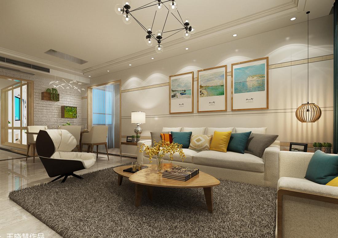 
简约北欧隐形门木纹电视墙隐形门卧室 -4