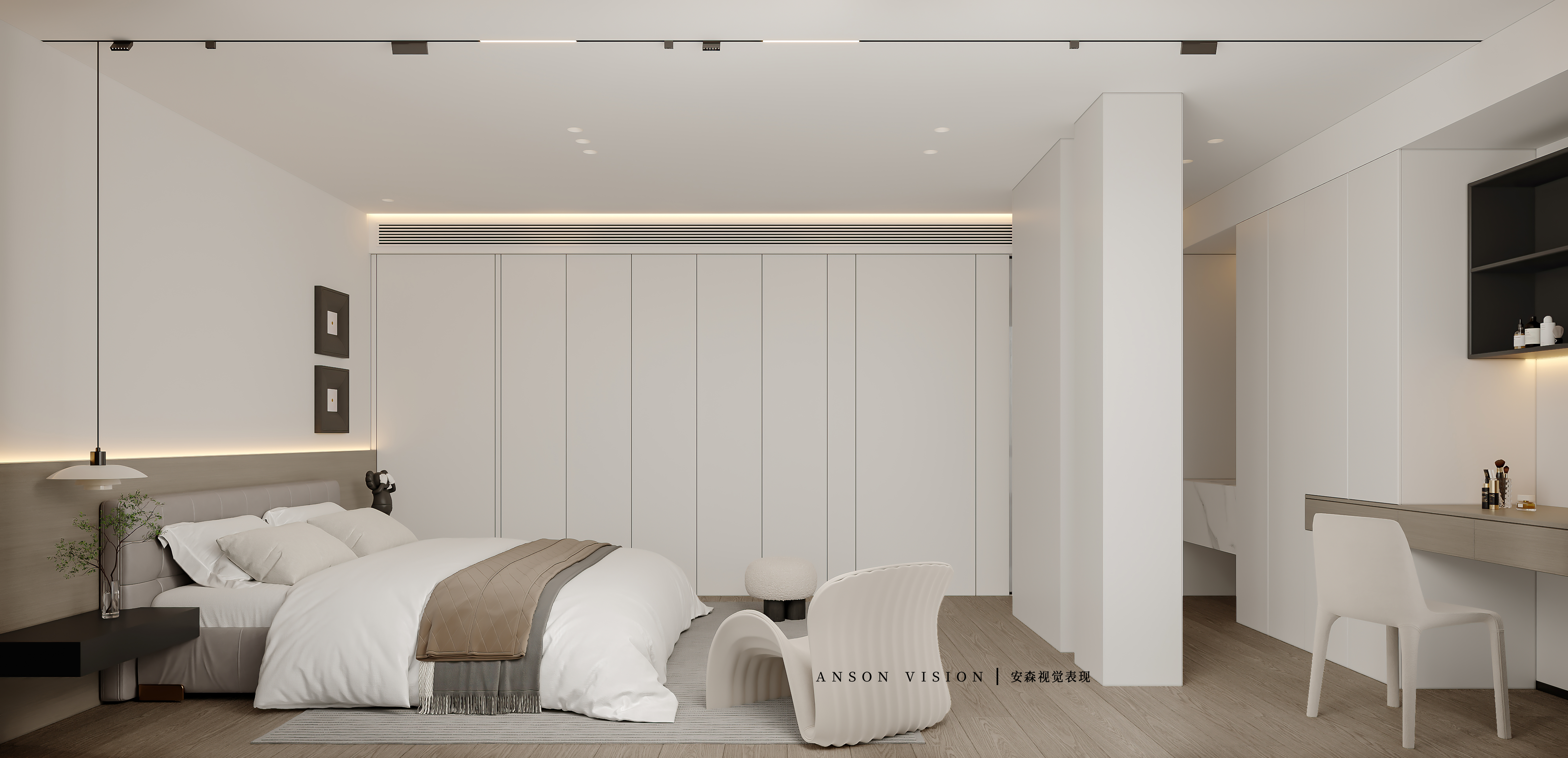 现代极简住宅丨Ansonvision·蒙头睡-11