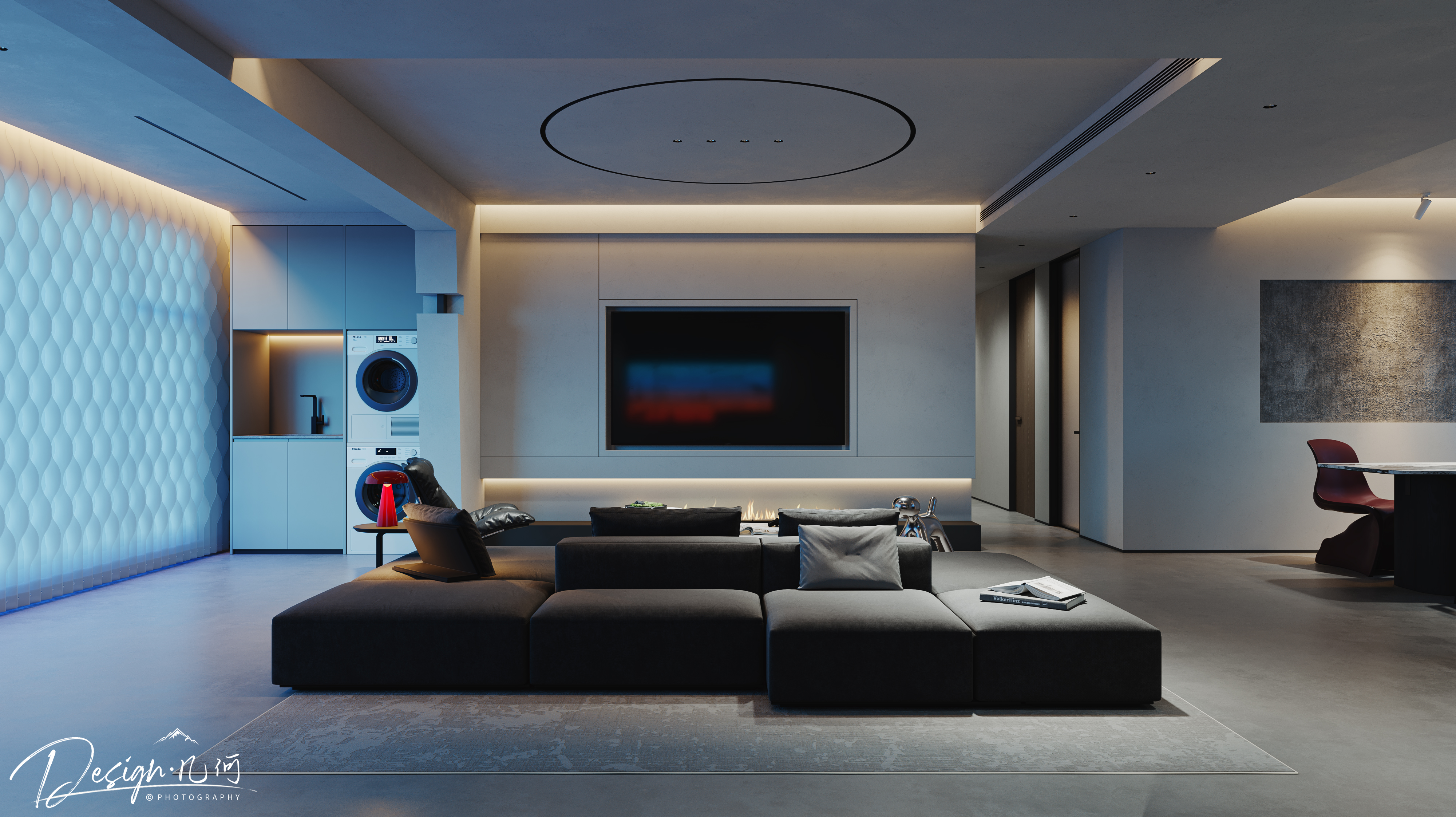 几何空间视觉表现 | 星海国际现代客餐厅（夜景）-1