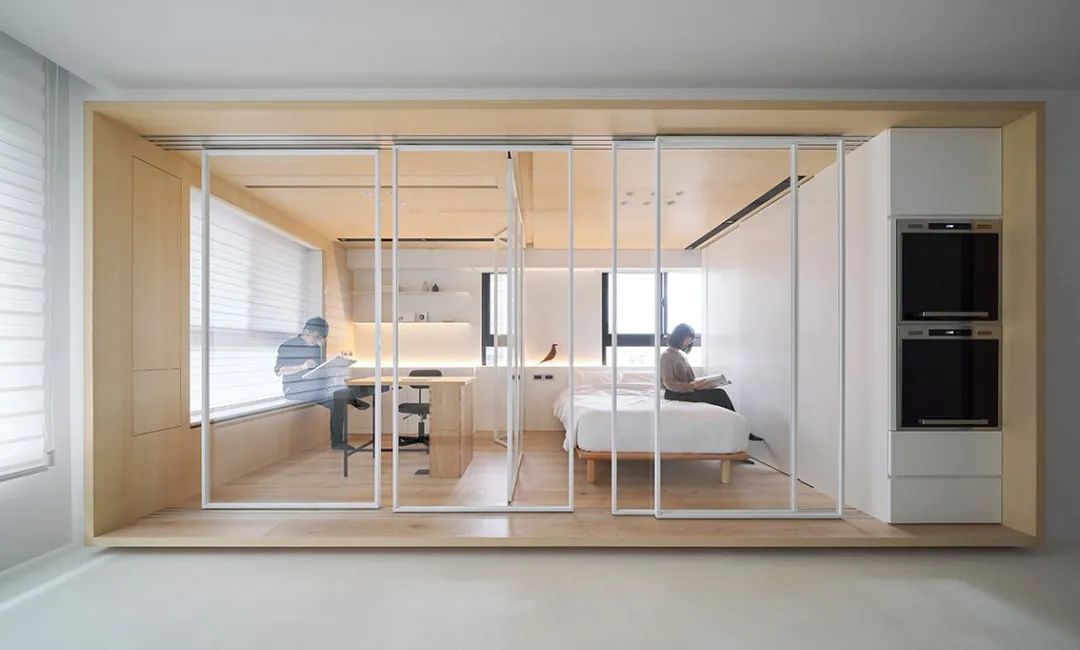 50㎡两居室小宅，弹性利用空间，打造充满变化的盒中盒 | 虫点子设计-34