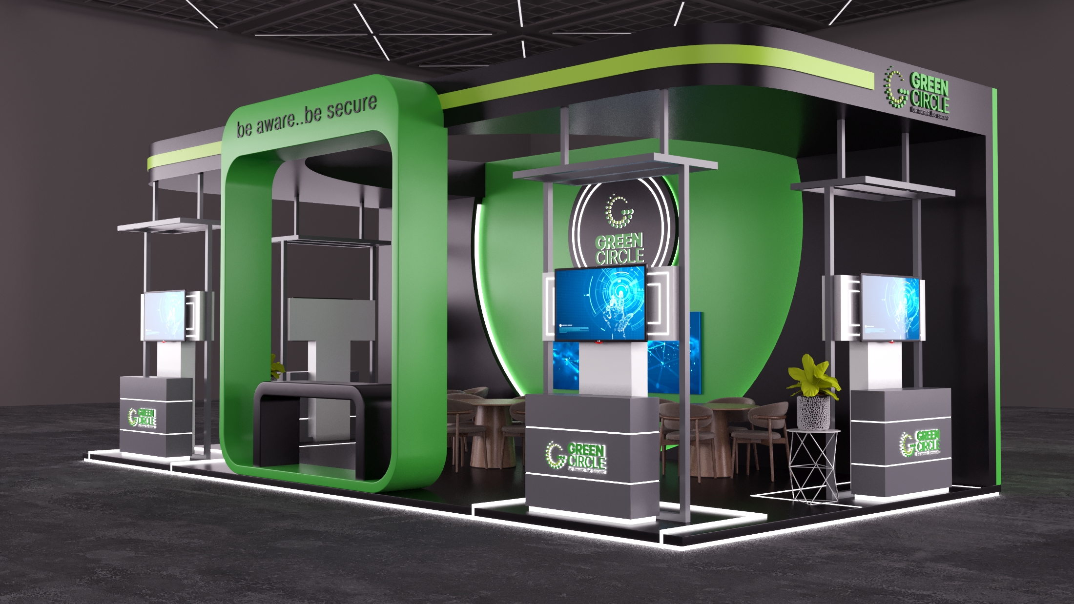 绿色圆形展位丨Real-3