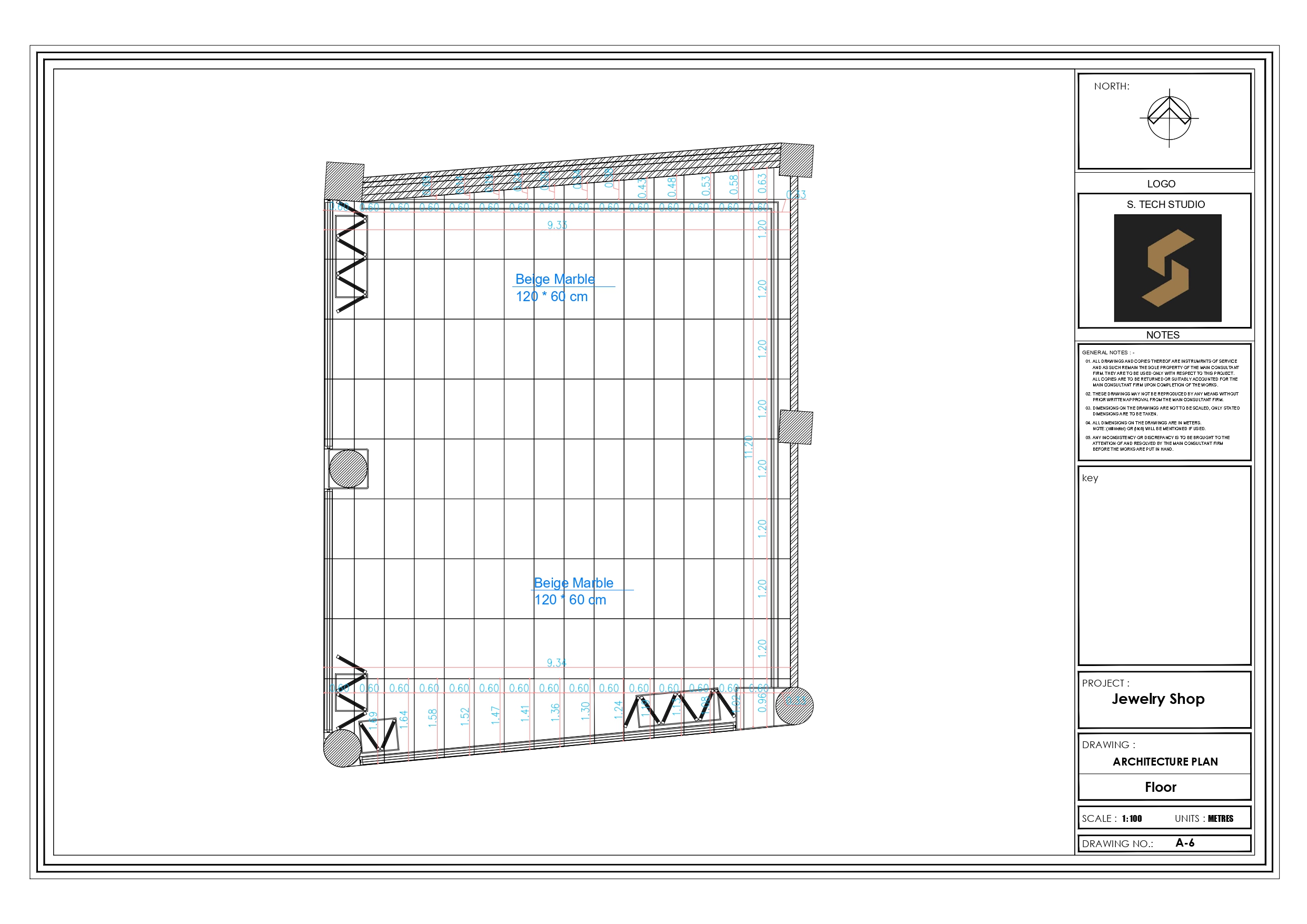 Shop Drawings of jewelry shop in Elothaim mall at KSA-4