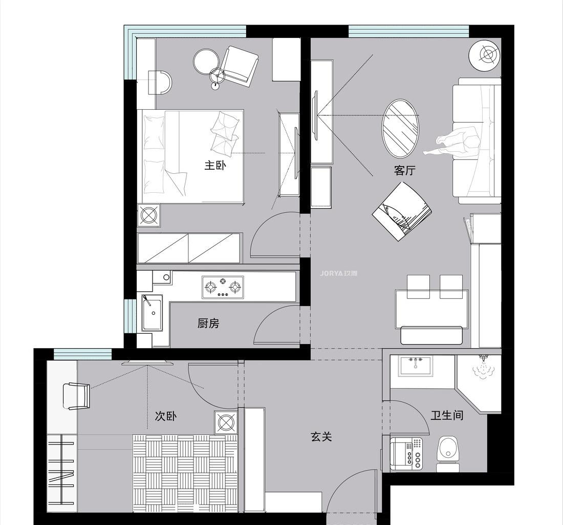 76㎡复古风小家软装大变身丨玖雅装饰-12