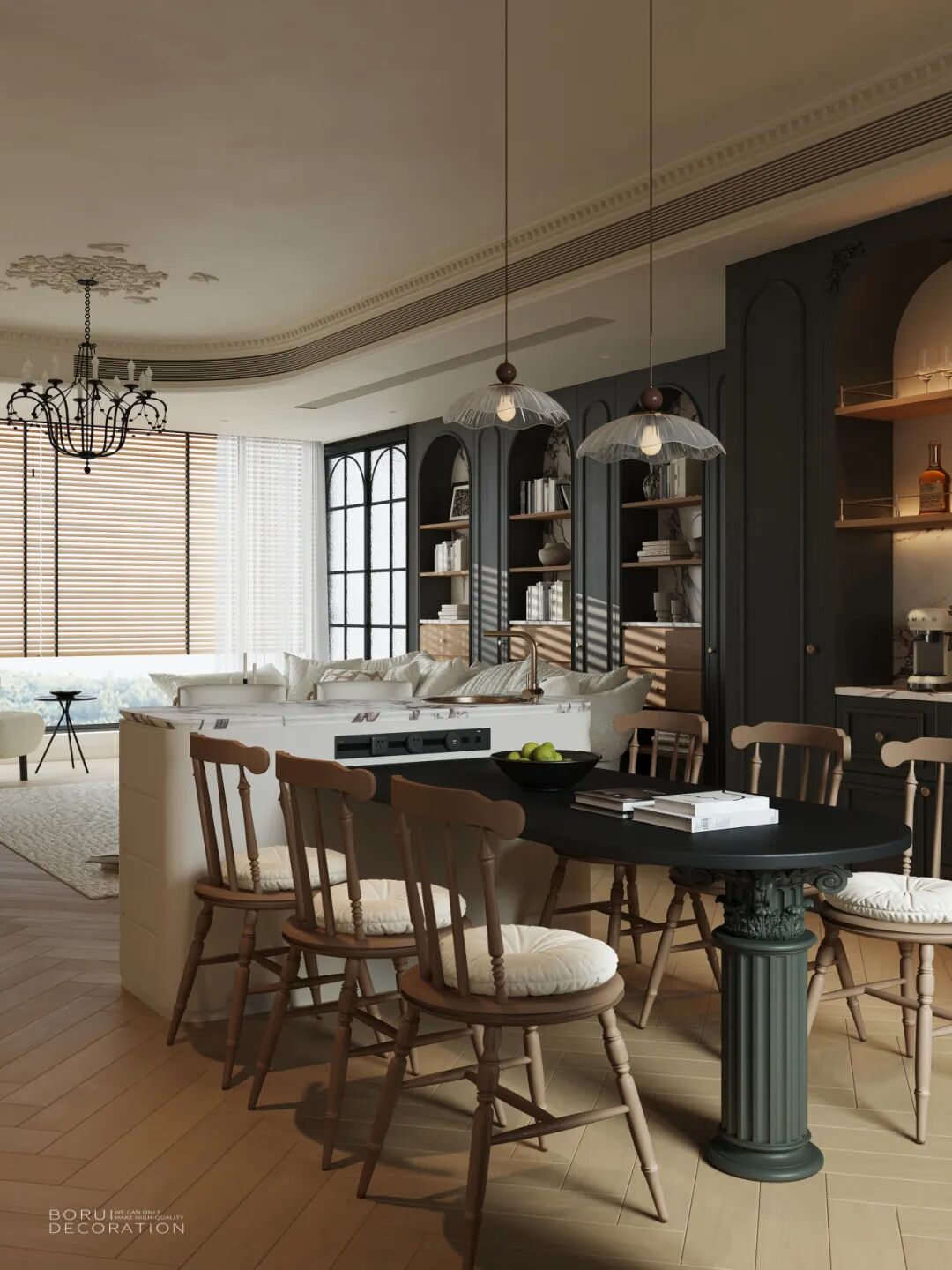 138㎡法式复古|当新古典遇上现代生活，独特的优雅对话-16