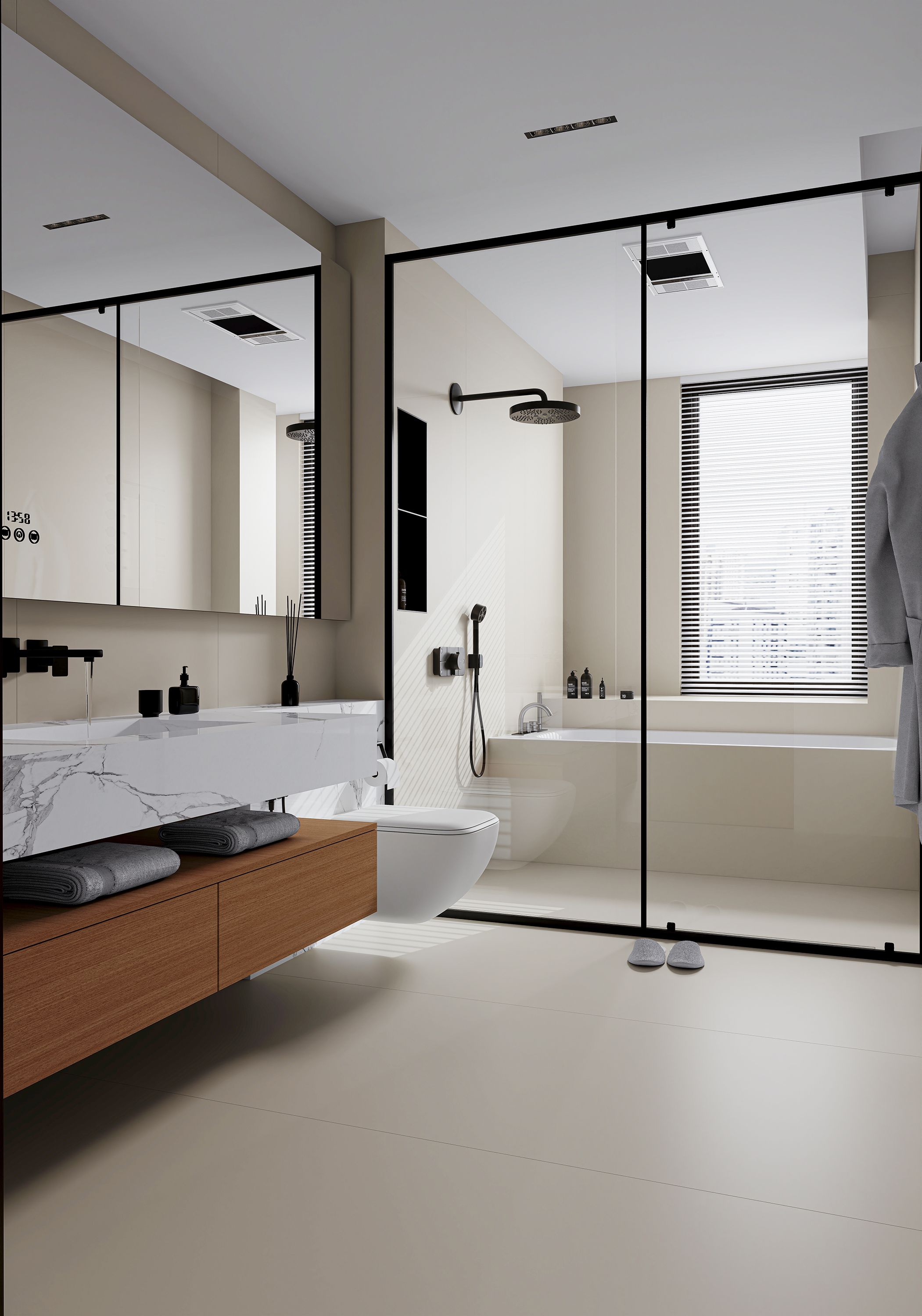 现代极简客餐厅·卧室·卫生间设计-27