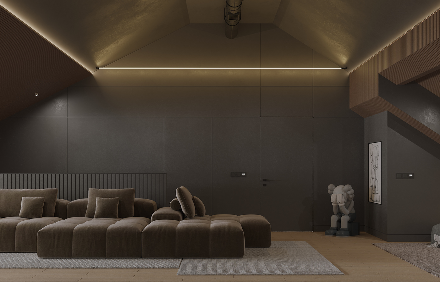 现代原木黑灰空间设计  高级有格调！-13