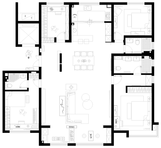 绿地海珀天沅 210㎡现代轻奢之家丨中国济南丨张龙虎-10