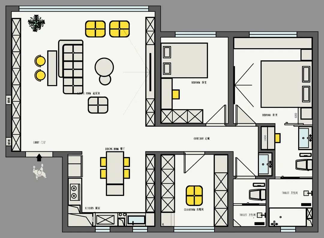 暗调现代风婚房设计丨袁驰-16