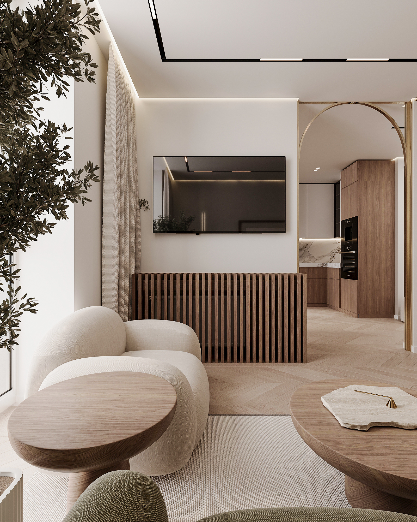 khaki & wood apartment-3
