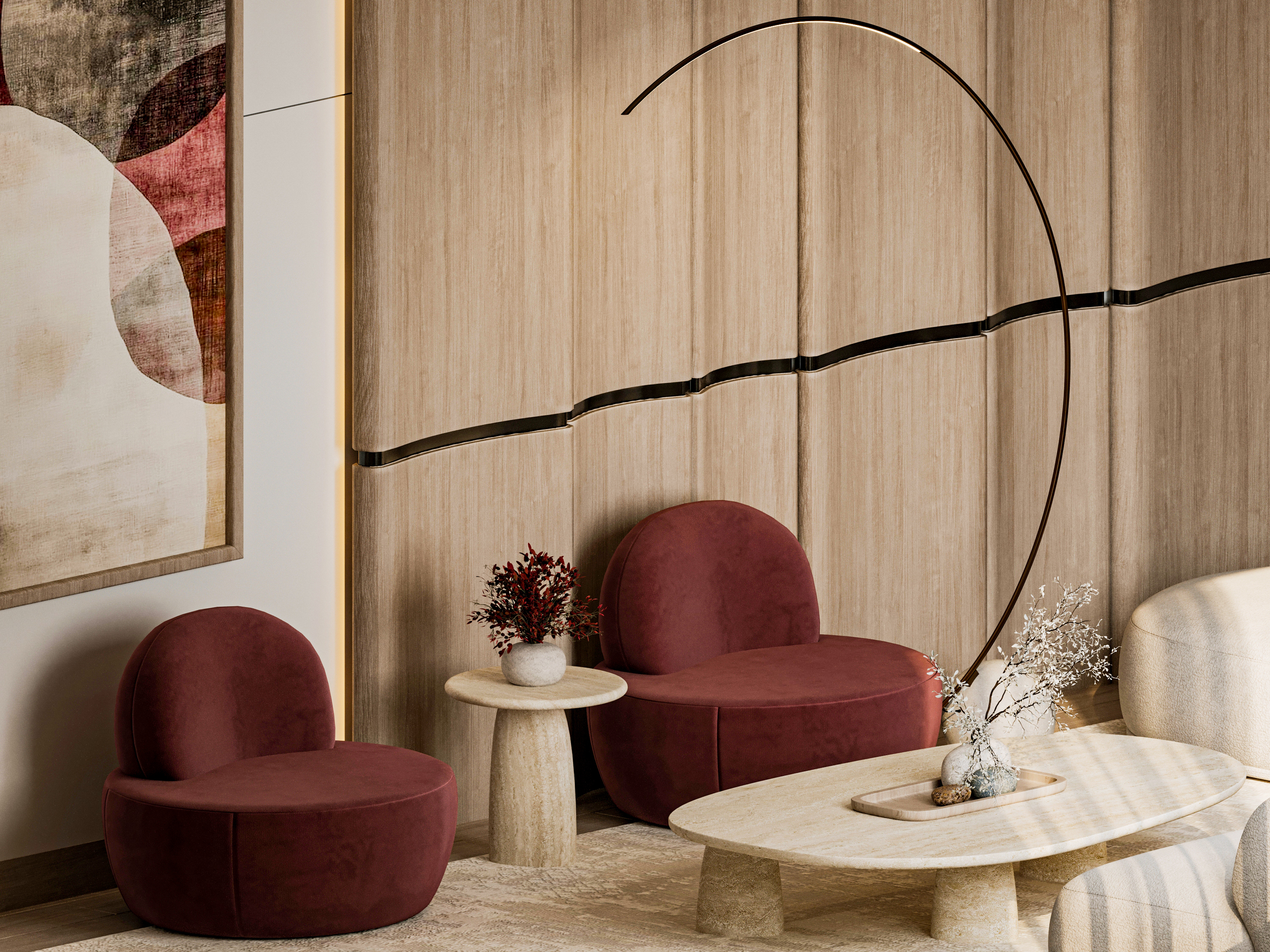 现代简约风格客厅丨沙特阿拉伯利雅得丨Yousef Ashour-6