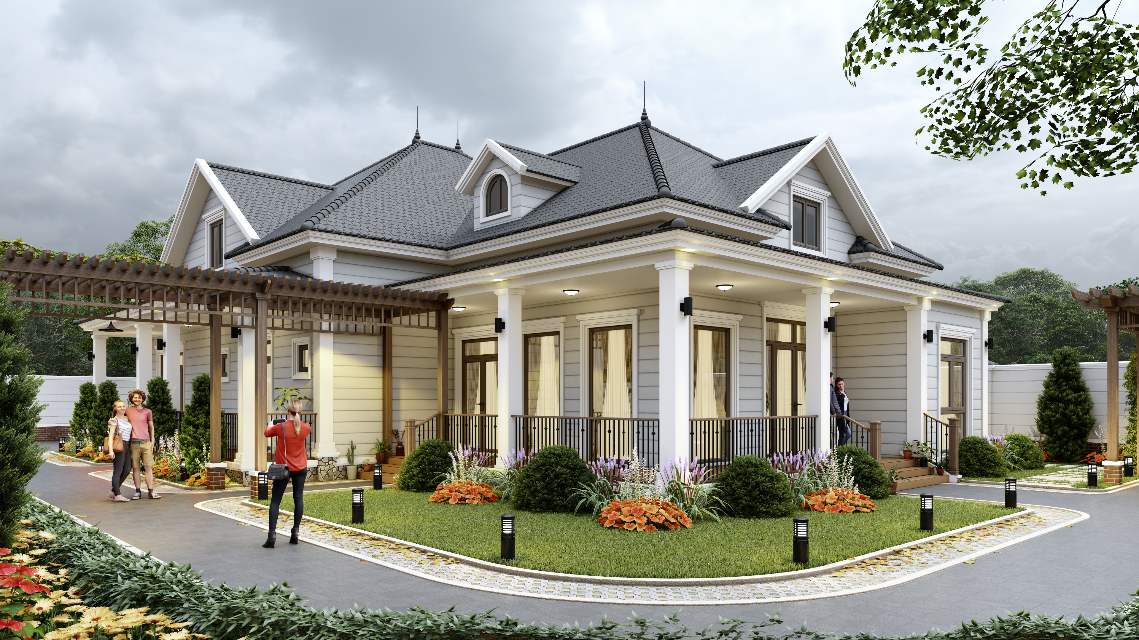 NHÀ VƯỜN NGHỈ DƯỞNG 14X21 - PHONG CÁCH VILLA KIỂU MĨ-6