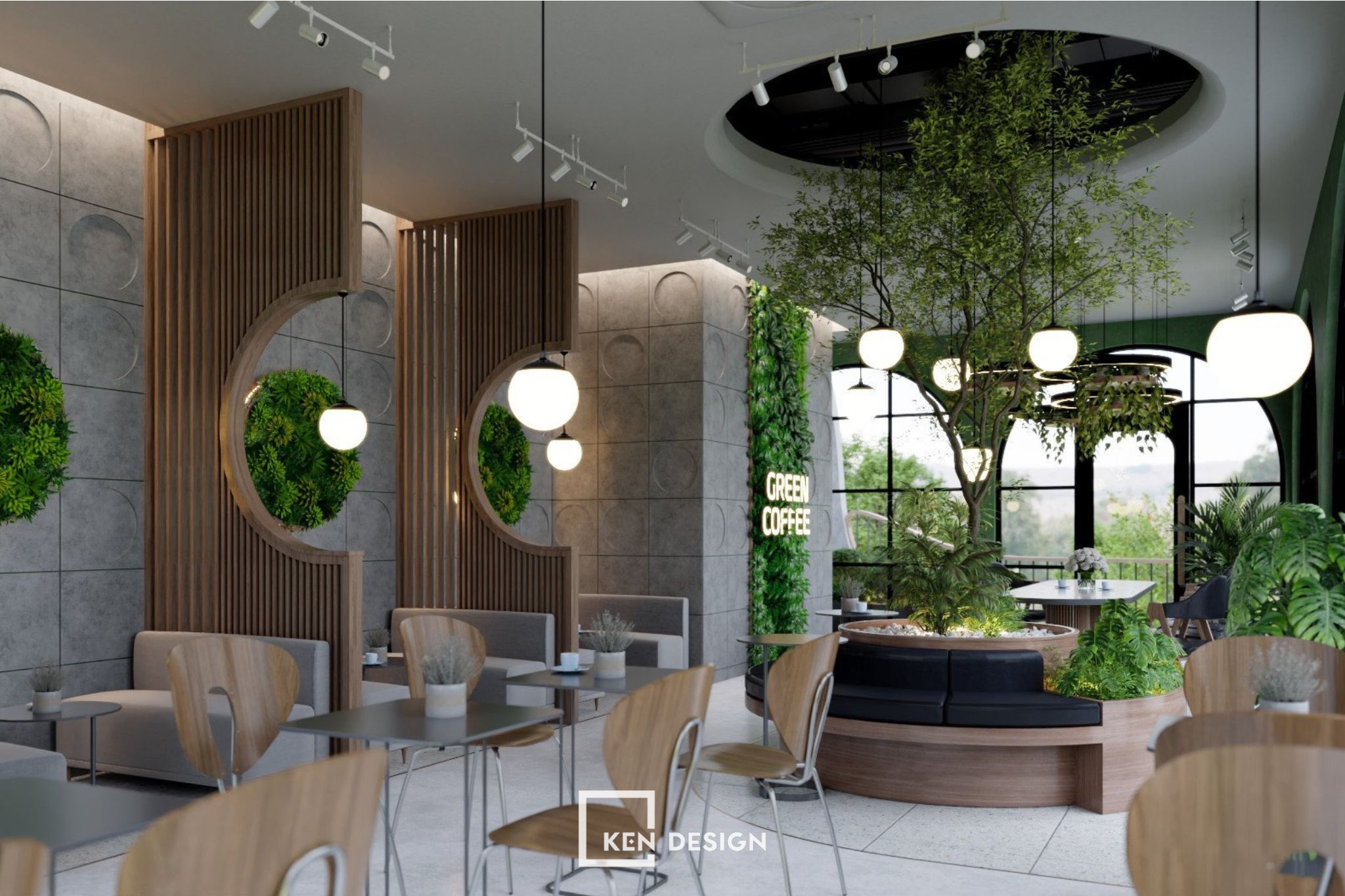 Green Coffee咖啡馆设计丨越南河内丨KenDesign-48