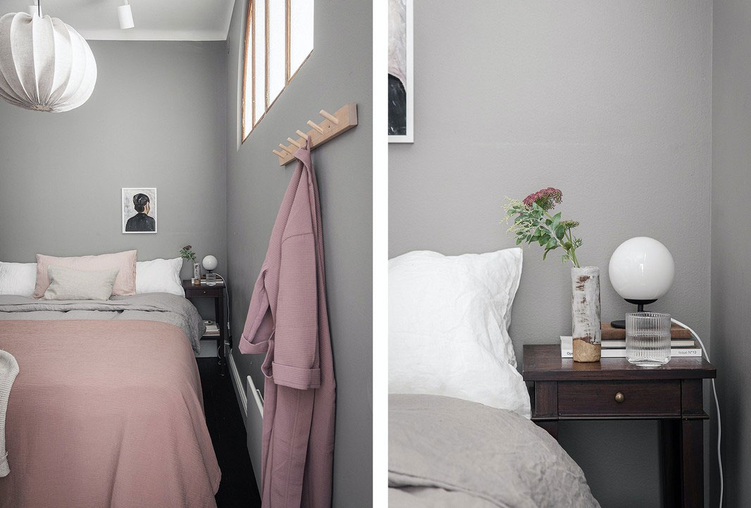 瑞典 42 平米奇趣公寓 | 彩绘玻璃门与黑色木地板的创意设计-12